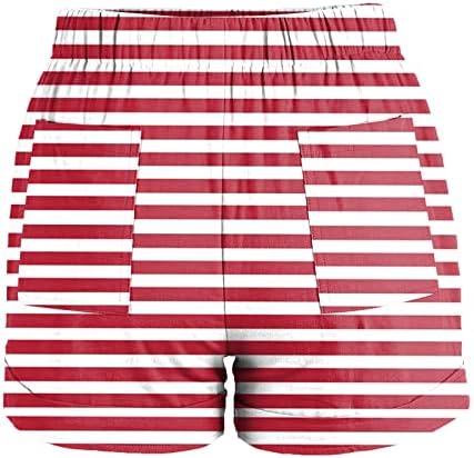 Ruiruilico 4 ביולי מכנסיים קצרים אמריקאיים לנשים וינטג '2023 קיץ מזדמן מכנסיים קצרים מכנסיים קצרים מותניים אלסטיים ביתיים.