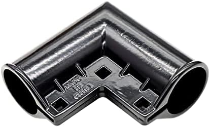 שחור 4 חבילות אלומיניום שרשרת קישור גדר פינות שער, מרפק שער עם עיצוב זווית של 90 מעלות עבור 1-3/8 x 1-3/8 צינור בקוטר חיצוני, פינת שער