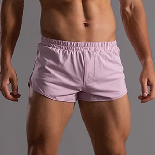 מכנסי בוקסר לגברים אורזים גברים בקיץ מכנסי כותנה בצבע אחיד.