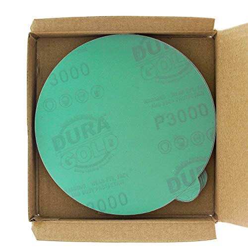 Dura -Gold 5 סרטים ירוקים PSA דיסקים מלטש - 3000 חצץ ו -5 PSA DA SANDER FAP BOPTY PLAP PLAP