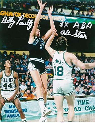 בילי פולץ סן אנטוניו ספרס 3 X ABA All Star Action חתום 8x10 - תמונות NBA עם חתימה