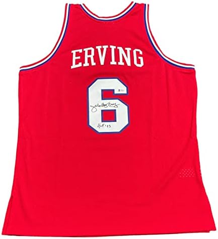 יוליוס ארווינג חוף 93 חתימה פילדלפיה 76ers מיטשל ונס אדום ג'רזי - גופיות NBA עם חתימה