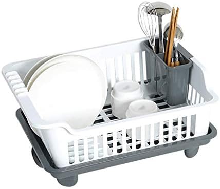 מתלה ניקוז ג'אה - כלי ניקוז כלים גדול מכך מכך למטבח, מחזיק צלחות עם ניקוז כיור מדיח כלים מטפטף, פלסטיק