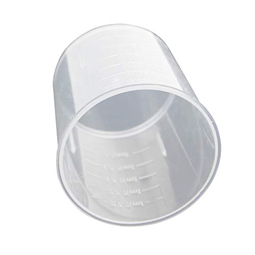 כוס מדידה של יוטאגוס 30 מיליליטר עמ ' פלסטיק בוגר כוס שקופה לנוזלי מטבח מעבדה 9 יחידות