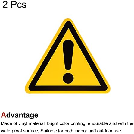 משולש פטיקיל זהירות זהירות שלט אזהרה דבק עצמי צהוב עם מילים שחורות 50 ממ/1.95 אינץ 'למכונה, מכשיר וציוד חבילת שטח של 2