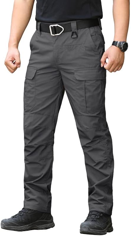 מכנסיים טקטיים חיצוניים של Navekull גברים משקל קל משקל טיולים צבאים עבודה מכנסי מטען עם 9 כיסים