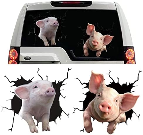 מדבקת חזיר תלת מימד מכונית מותאמת אישית חלון רכב מדבקת מכונית נצמדת מדבקות חיית מחמד מצחיק חובב חזירים מדבקה סדק מכונית מדבקה זכוכית מדבקות