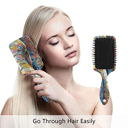 מברשת שיער של כרית אוויר של VIPSK, פיל צבעוני צבעוני צבעוני פלסטיק, עיסוי טוב מתאים ומברשת שיער מתנתקת אנטי סטטית לשיער יבש ורטוב, עבה,