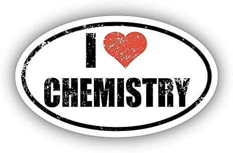אני אוהב כימיה אני לב יורו מדבקת סגלגל ויניל 3M מדבקות 3 ב x 5 ב