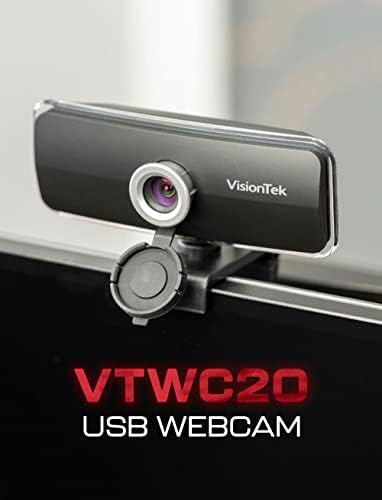 VisionTek VTWC20 מצלמת רשת מלאה HD, עבור Windows, Mac, Linux ו- Chromebook, מצלמת וידאו מחשב עם מיקרופון דיגיטלי, עדשת מיקוד קבועה עם