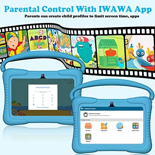 טבליות פעוטות לילדים לילדים, אנדרואיד 7 אינץ '11,2GB+32GB 1024 x 600 טבליות למידה לילדים עם בקרת הורים, WiFi, משחקי חינוך, Google YouTube