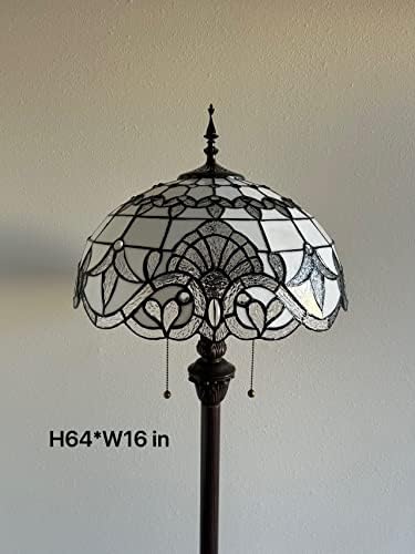 תיהנו מנורות תפאורה מנורת רצפה טיפאני לבנדר בסגנון בארוק לבנים לסלון חדר אוכל משרד חדר שינה H64*W16 ב
