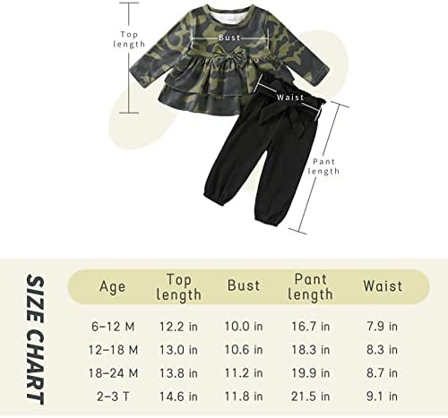 בגדי תינוקות פעוטות מפוארות 2 יחידות תלבושות פרע תלבושות חולצות שרוול ארוכות + מכנסיים סתיו תלבושות חורף לבנות 6M-3T