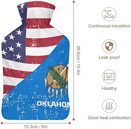 אמריקה אוקלהומה דגל דגל מים חמים בקבוק גומי חמוד שקית מים חמים עם כיסוי להקלה על כאבים קומפרס חם טיפול בחום