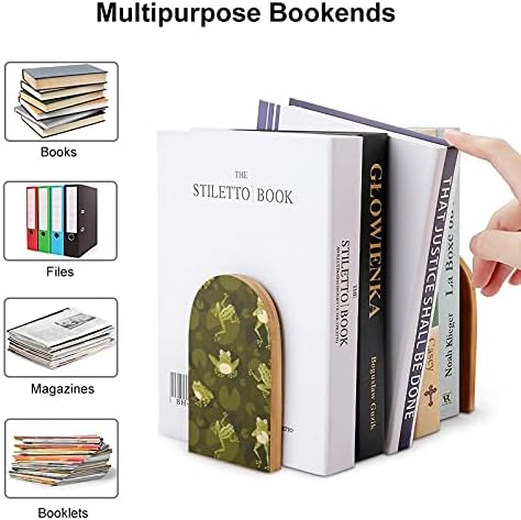 מחייך ירוק צפרדע ספר מסתיים עבור מדפי עץ תומכי ספרים מחזיק עבור כבד ספרים מחיצת מודרני דקורטיבי 1 זוג