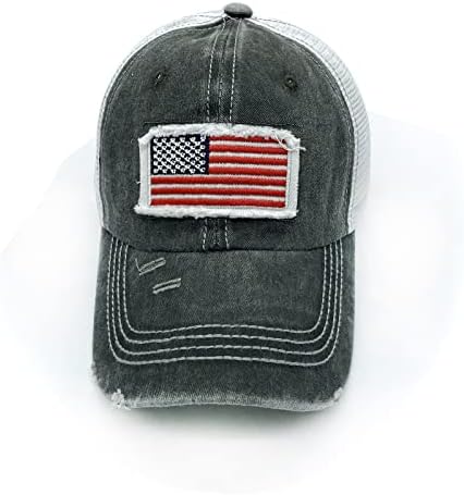 אמריקאי דגל נהג משאית כובעי עבור נשים גברים, מתכוונן ארהב גאווה רשת בייסבול כובע עם קוקו חור