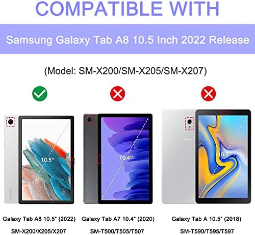 מארז Ekvinor עבור Galaxy Tab A8 10.5 אינץ '2022 שחרור, מארז עמדת Folio עבור Samsung Galaxy Tab A8 10.5 אינץ' טבלט 2022 דגם, סגול
