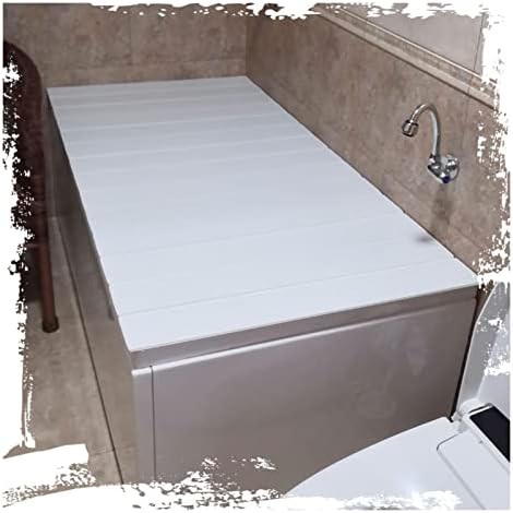 מכסה אמבטיה מתקפל אמבטיה מגש קאדי, מרובי תפקוד PVC בידוד אבק אבק מכסה מכסה אמבטיה למכסה ספא יוקרתי או קריאה, עובי 0.6 סמ