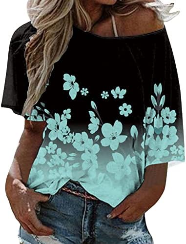 חולצות שרוול קצר לנשים קיץ נשים בוהו רופף למעלה קיץ חולצה חולצה אחת בתוספת גודל פרחוני מודפס מתאים