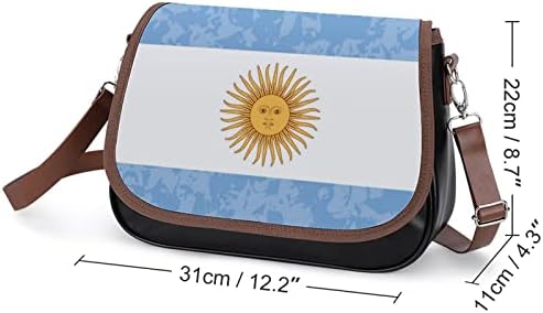 רטרו ארגנטינה דגל עור בינונית כתף בכתף ​​אופנה אופנה קז'ס גוף קז'ן עם רצועה