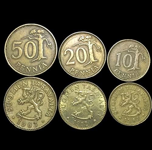 מטבע פיני 3 1 סט 10-20-50 פיני החזיק באקראי אריה חרב מטבעות אירופיות