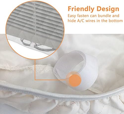 מוצרי LBG כיסוי מזגן מקורה ליחידות AC חלונות, חסימת רוח כפולה לבנה, גודל קטן 21'l x 14''h x 3.5''d