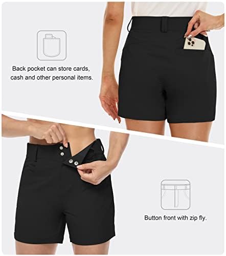 מכנסי טיול גולף של Mofiz לנשים מהירות מכנסיים קצרים של מטען קיץ קל משקל קל משקל עם כיסים עמידים במים 4.5