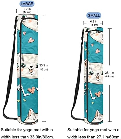 דפוס חלק עם חתולים חמודים יוגה מחצלת תיק עם רצועת כתף יוגה מחצלת תיק חדר כושר תיק חוף תיק