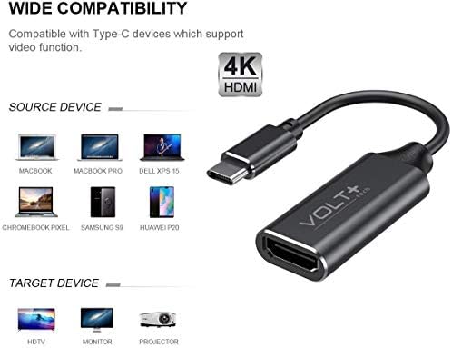 עבודות מאת Volt Plus Tech HDMI 4K USB-C ערכת תואם ל- LG 17Z90P-K.AAB8U1 מתאם מקצועי עם פלט דיגיטלי מלא 2160p, 60 הרץ!