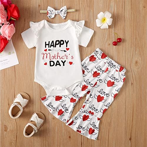 בגדי יום האם של הילדה הילדה תינוקת תינוקת מאושרת ליום האם הראשון התלבושות התלקחות
