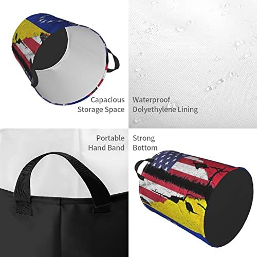 אמריקאי ונצואלה דגל כביסת מעגלי כביסה בגדי תיק מתקפל צעצוע ארגונית עבור שינה אמבטיה סל