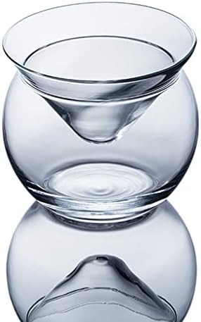 Belupai 9oz כוסות מרטיני חסרות גזע עם סט צ'ילר של 2, כוסות מרטיני זכוכית קריסטל לקוקטיילים משקאות חריפים של מרטיני, סט קוקטייל אלגנטי