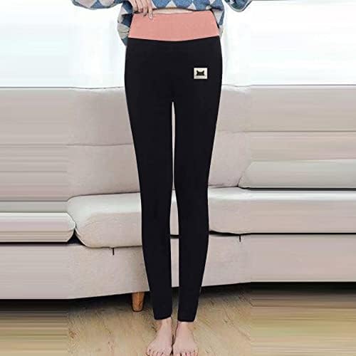 Oplxuo לנשים צמר צמר עבודה מרופדת חותלות אופנה מותניים גבוהות בקרת בטן חורפית מכנסי יוגה תרמי