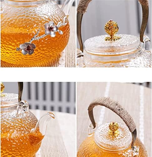 ערכת תה צמחי מרפא עם פילטר פילטר פרח נר פרח נר חימום תה תנור מסעדת קומקום פירות קומקום שלם
