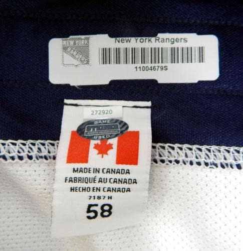 משחק ריינג'רס בניו יורק השתמש בתרגול לבן ג'רזי ריבוק NHL 58 DP29915 - משחק גופיות NHL משומשות
