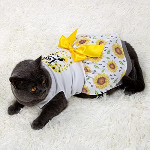 שמלת קיץ כלב שמלת גור גור - שמלות חיית מחמד באביב בגדים לחתולי כלבים בינוניים