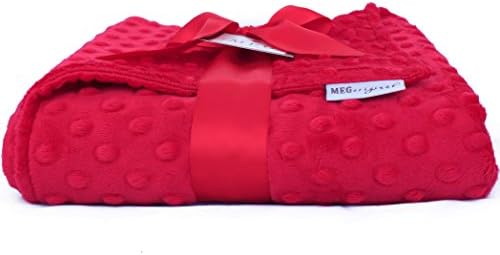 MEG מקורי של ולנטיין אדום מינקי נקודה שמיכה לתינוקות, יוניסקס/מגדרי ניטרלי, שמיכה סופר רכה לתינוקות ובנות