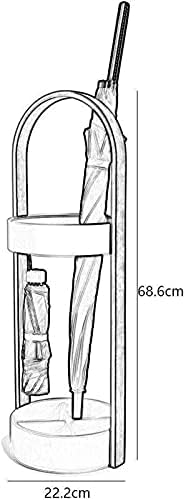 מטריית פונמה עמדת מדף רצפות מעץ מעץ משרד ביתי יצירתי מחזיק מטרייה 22x68.6 סמ, אחסון מטרייה לבן