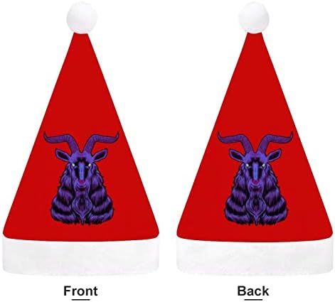 שטן עיזים חג המולד כובע סנטה קלאוס כובעי קצר קטיפה עם לבן חפתים לגברים נשים חג המולד חג מסיבת קישוטים