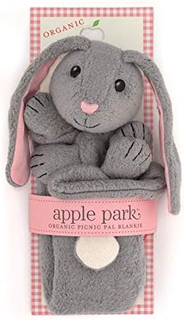 חברי פיקניק של אפל פיקניק - Bunny Blankie, צעצוע תינוקת שמיכה לילודים, תינוקות, פעוטות - היפואלרגניים, כותנה אורגנית