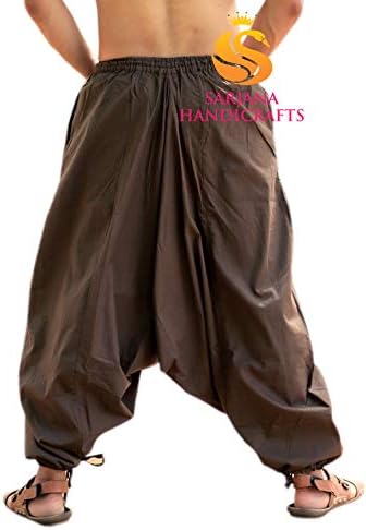 עבודת יד של סרג 'אנה כותנה לגברים הרמון יוגה מכנסי ג' יני בוהו רחבים