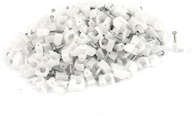 200 יחידות פלסטיק ציפורניים, ברגים & מחברים עגול כבל חוט קליפים אטב 6 ממ קוטר עם תיקון אגוז & בורג סטי ציפורניים לבן