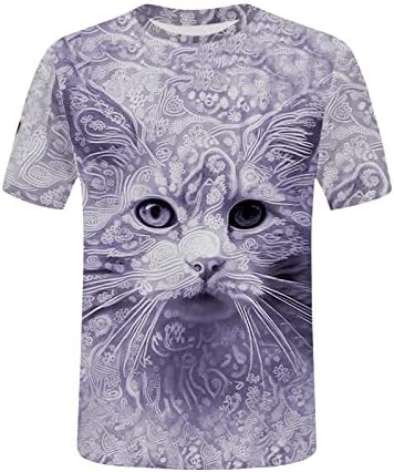 בנות קצר שרוול חולצות חתול גרפי חולצות חולצות לנשים צוות צוואר חמוד סתיו קיץ חולצות בגדים טרנדי