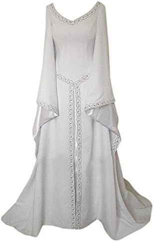 גותי מקסי שמלה לנשים שרוול פנס מימי הביניים שמלת מלכת שמלת בציר ארוך שמלות תפקיד לשחק שמלת קוספליי שמלה