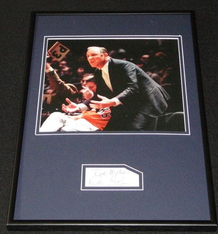 המאמן רד הולצמן חתום מסגר 12x18 תצוגת צילום JSA Knicks - תמונות NBA עם חתימה