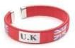 בריטניה בריטניה אדום מדינה דגל גמיש למבוגרים ג צמיד צמיד 2.5 סנטימטרים קוטר איקס 0.5 סנטימטרים רחב חדש