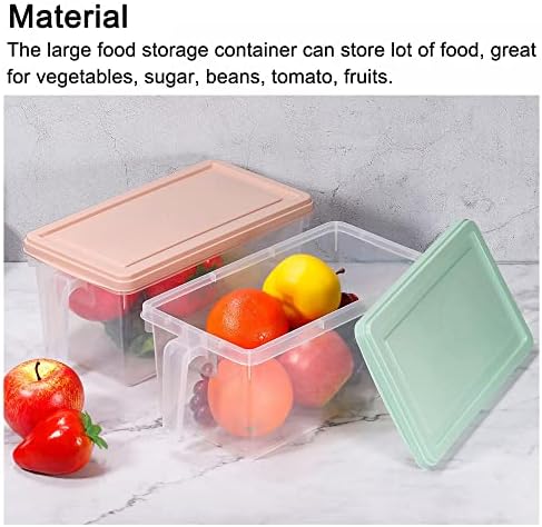 פלסטיק מזון אחסון מיכל, מזון אחסון ארגונית קופסות עם מכסים מזווה פחי מטבח מקרר מקרר שולחן לאחסון פירות-ירוק