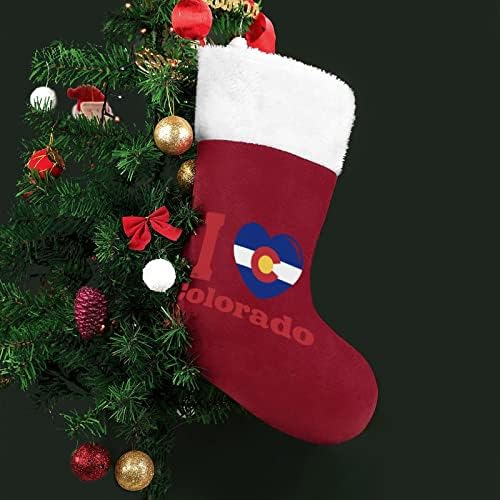 אני אוהבת גרבי גרב תלויים בקולורדו לחג המולד לעץ עץ חג המולד עיצוב בית חג