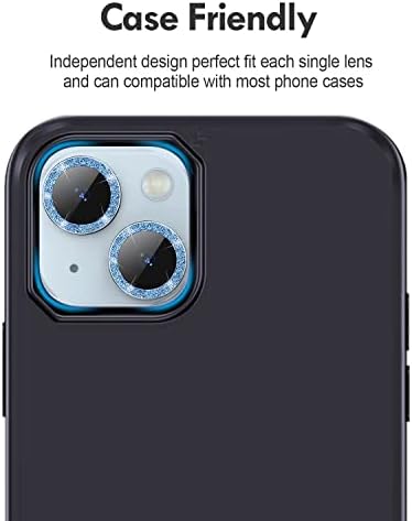 סמסנר לאייפון 14-אייפון 14 פלוס מגן עדשות מצלמה, 9 שעות מגן מסך כיסוי מצלמה מזכוכית מחוסמת טבעת מתכת בודדת לאייפון 14 6.1 אינץ ' אייפון
