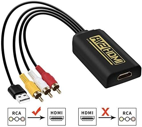 RCA AV לממיר HDMI 3RCA לממיר HDMI מתאם כבל רכיב מורכב מתאם HDMI תומך ב- Xbox PAL NTSC PC TV STB WII PS4 PS3 VHS מצלמת VCR NINTENDO N64